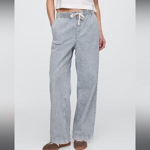 Gap High Rise Stripe Pull On Jean